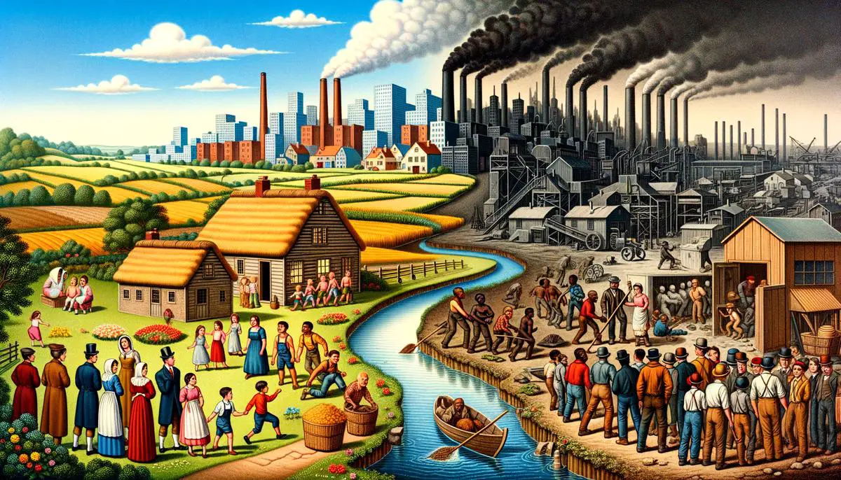 An image showing the impact of the Industrial Revolution on society and the environment