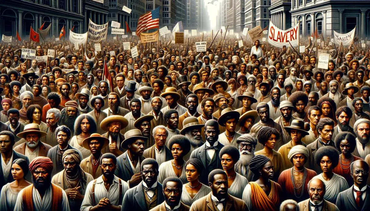 Image of people protesting against slavery