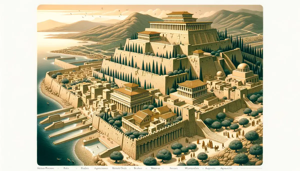 Image depicting the impressive palaces and advanced infrastructure of the Mycenaean civilization